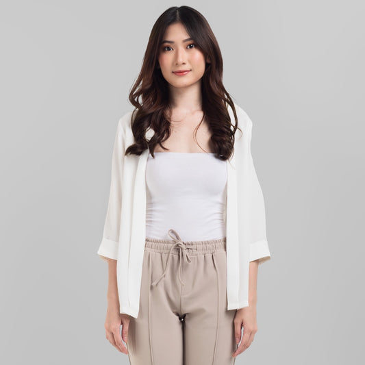 Benhill Bolero "Yuna" Tops Wanita  Lengan 3/4  Off White 842-39199