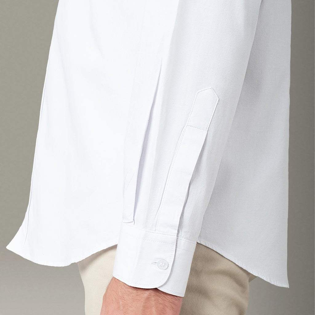 Benhill Kemeja Pria Basic Polos Lengan Panjang Katun Poplin Putih 09-16133