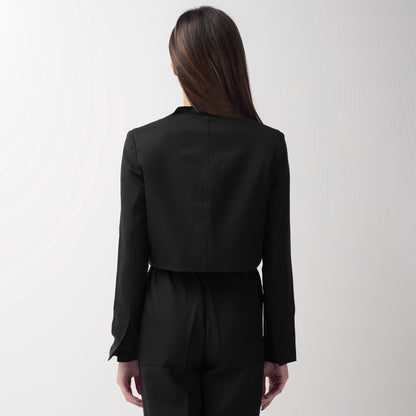 Benhill "Jia " Blazer Kerja / Outer Wanita Premium  Body Pendek Lengan Panjang Black 800-39299