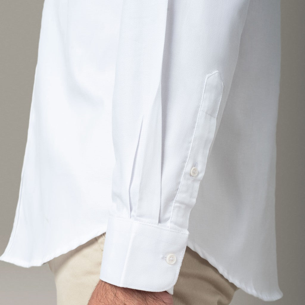 Benhill Kemeja Pria Koko Lengan Panjang Cotton Dobby Putih 11-16-13171