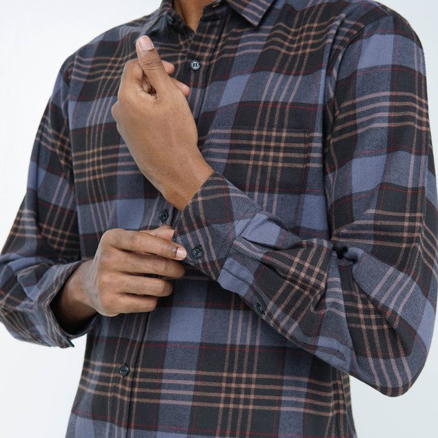 Benhill Kemeja Couple Flannel Kotak Abu 726-11635-53-11633