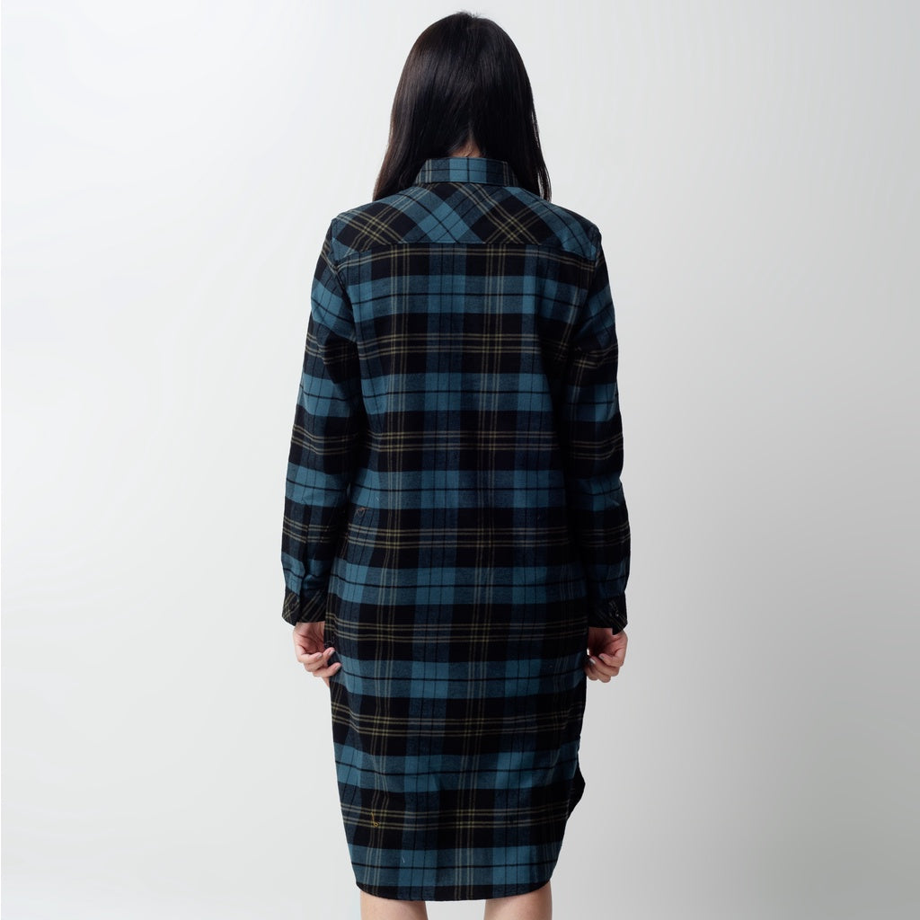 Benhill Kemeja Tunik Flannel Wanita Kotak Abu 1154-11635
