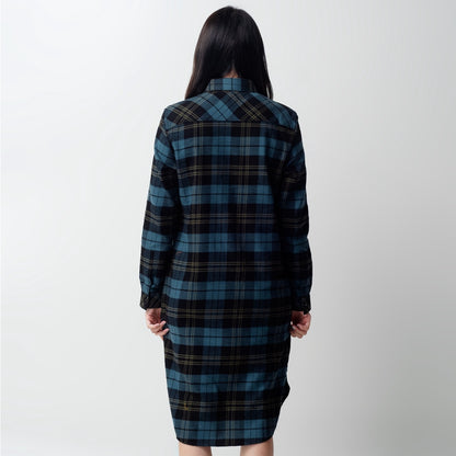 Benhill Kemeja Tunik Flannel Wanita Kotak Abu 1154-11635