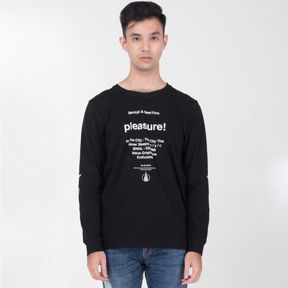 Benhill Kaos Grafis Katun 30s Combed Lengan Panjang Hitam 353-35272