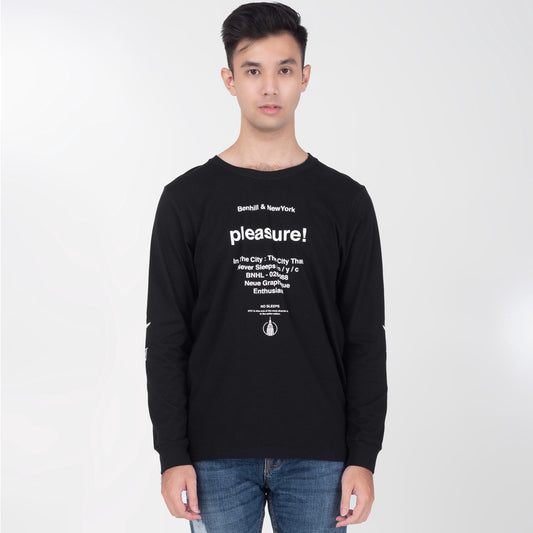 Benhill Kaos Grafis Katun 30s Combed Lengan Panjang Hitam 353-35272