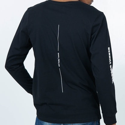 Benhill Kaos Grafis Katun 30s Combed Lengan Panjang Hitam 352-35272