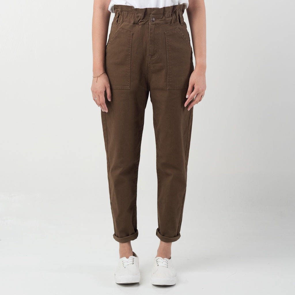 Benhill "Yeji" Celana Wanita High Waist Brown 880-3250F