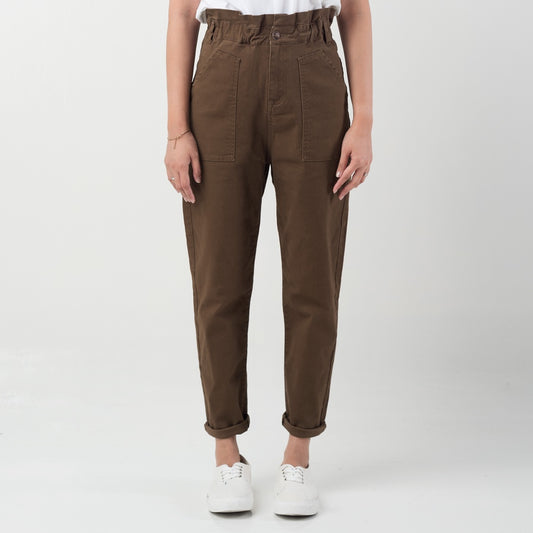 Benhill "Yeji" Celana Wanita High Waist Brown 880-3250F