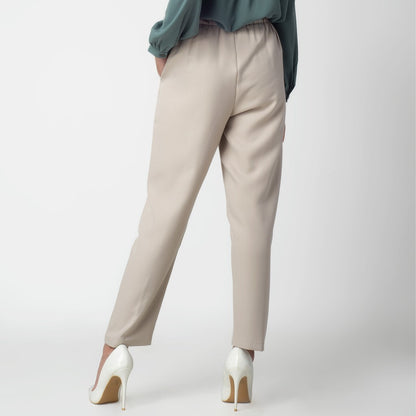 Benhill "Choe" Celana Bahan Wanita High Waist Beige 217-39574