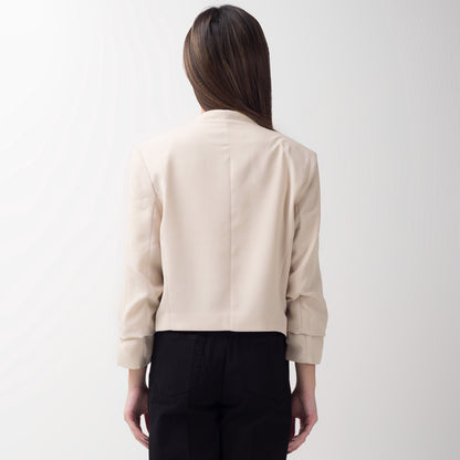 Benhill "Nayeon" Blazer Kerja / Outer Wanita Premium  Lengan Serut  Beige 797-39599