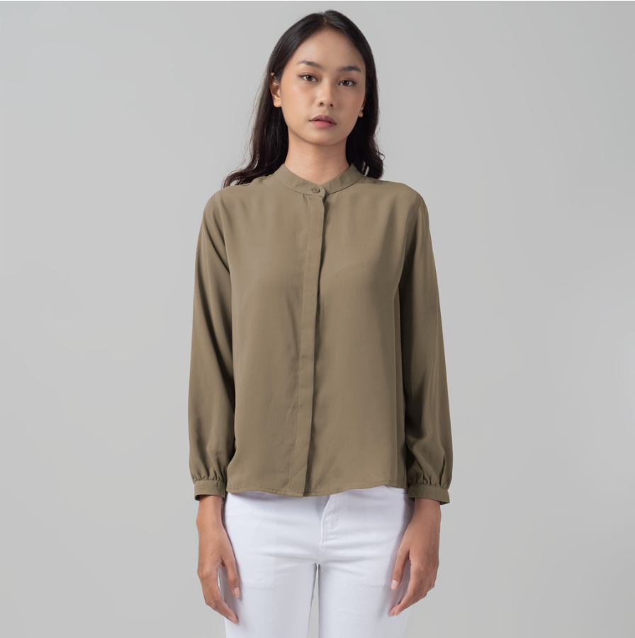 Benhill "Yena" Tops Kemeja Wanita Coffee Milk 900-29578
