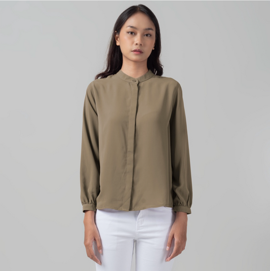 Benhill "Yena" Tops Kemeja Wanita Coffee Milk 900-29578