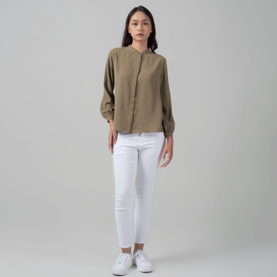 Benhill "Yena" Tops Kemeja Wanita Coffee Milk 900-29578