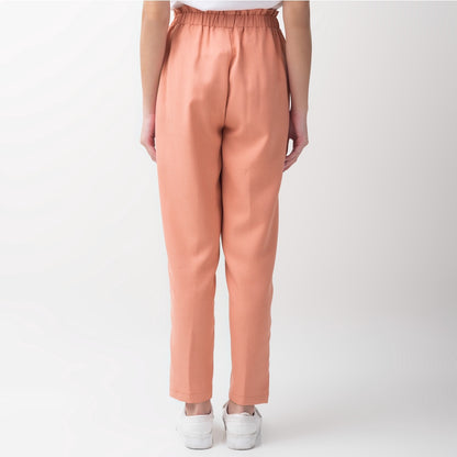 Benhill "Choe" Celana Bahan Wanita High Waist Coral Pink 214-39I74