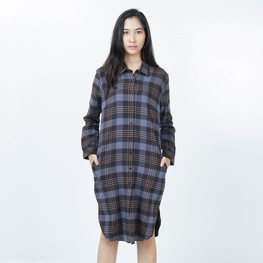 Benhill Kemeja Couple Flannel Kotak Abu 726-11635-53-11633