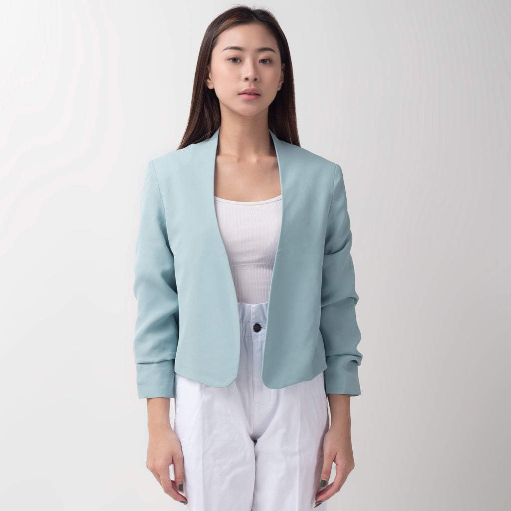 Benhill "Nayeon" Blazer Kerja / Outer Wanita Premium  Lengan Serut Blue 792-39G99