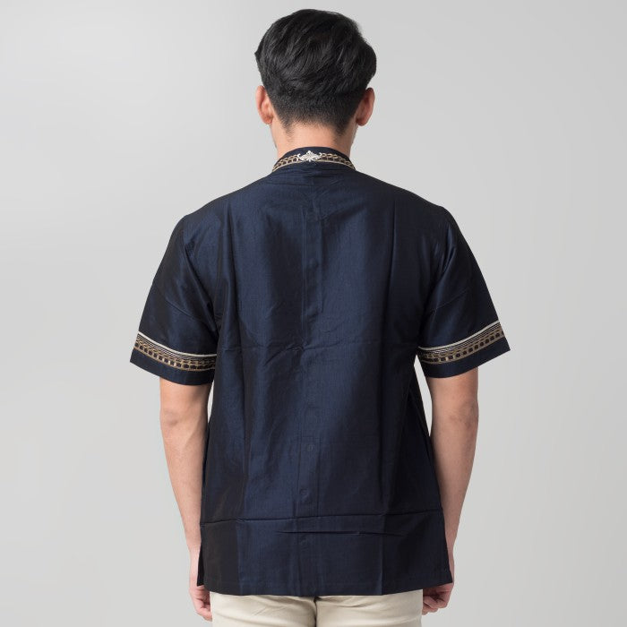 Benhill Taqwa Koko Bordir Pria Lengan Pendek Navy 2078-12308