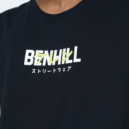 Benhill Kaos Grafis Katun 30s Combed Lengan Pendek Warna Hitam 349-35268