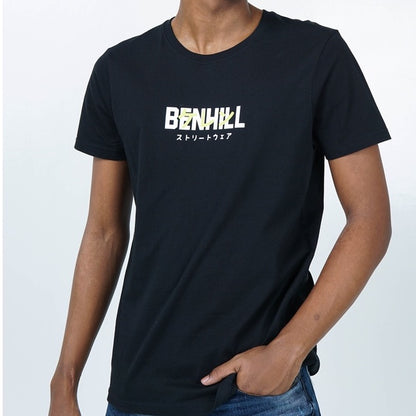 Benhill Kaos Grafis Katun 30s Combed Lengan Pendek Warna Hitam 349-35268