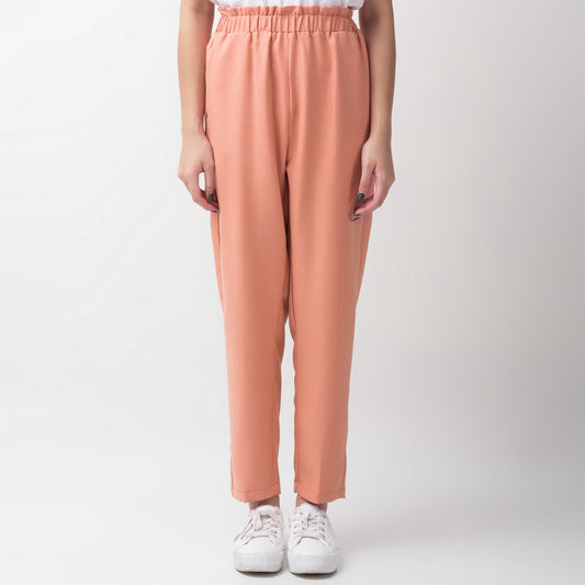 Benhill "Choe" Celana Bahan Wanita High Waist Coral Pink 214-39I74