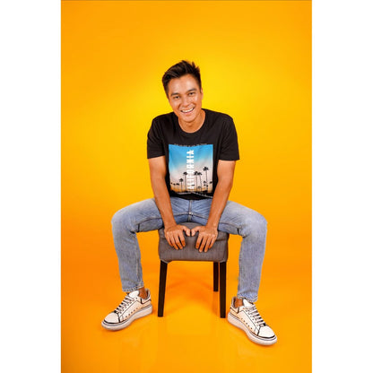 Benhill T-shirt Grafis Katun 30s Combed Lengan Pendek Hitam 321-358-35268