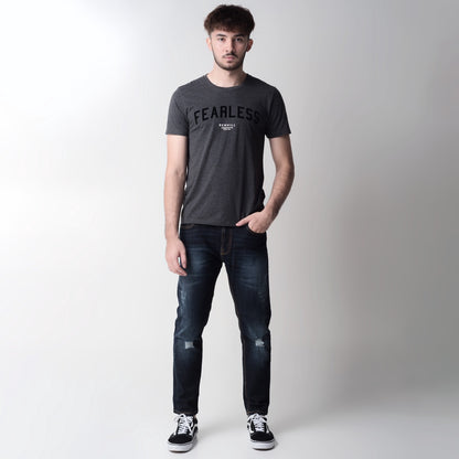 Benhill Kaos Grafis Katun 30s Combed Lengan Pendek Dark Grey 397-39268