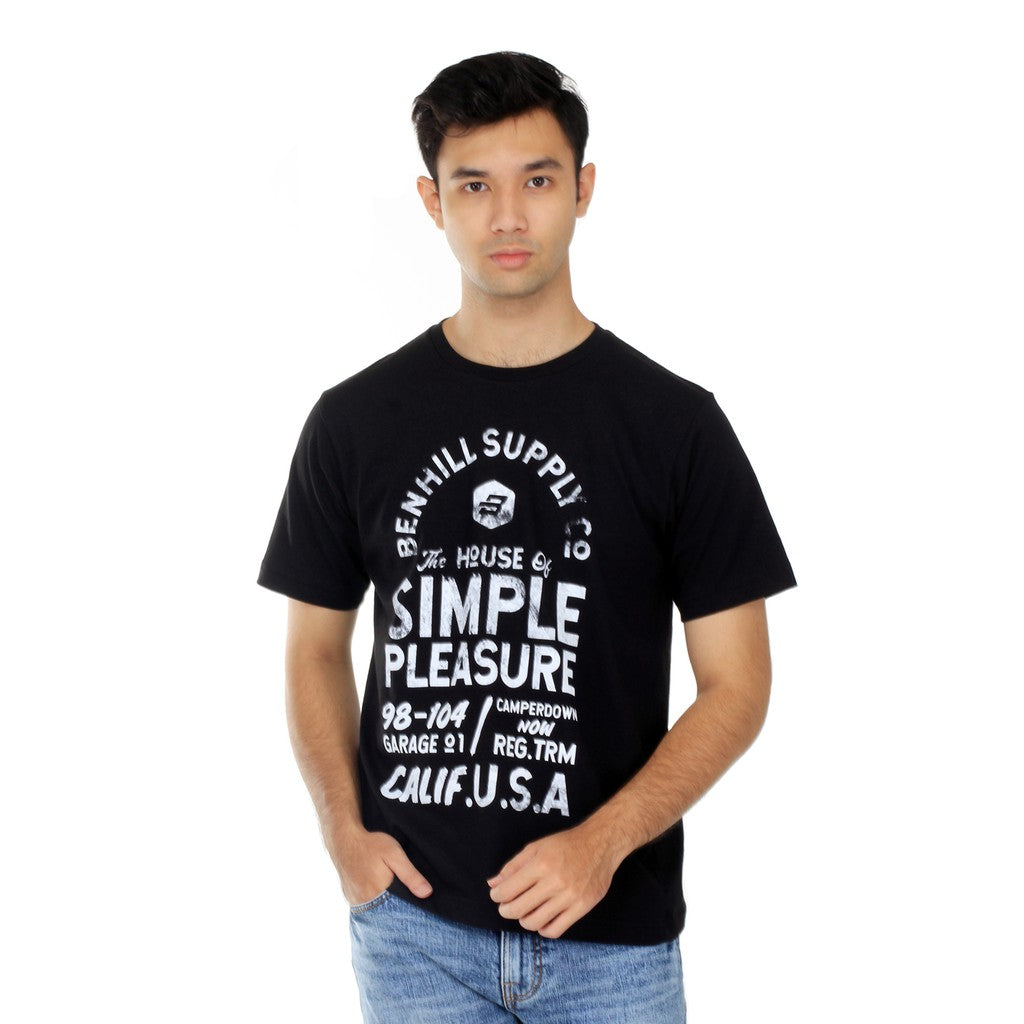 Benhill Kaos Grafis Katun 30s Combed Lengan Pendek Warna Hitam 27814-95268