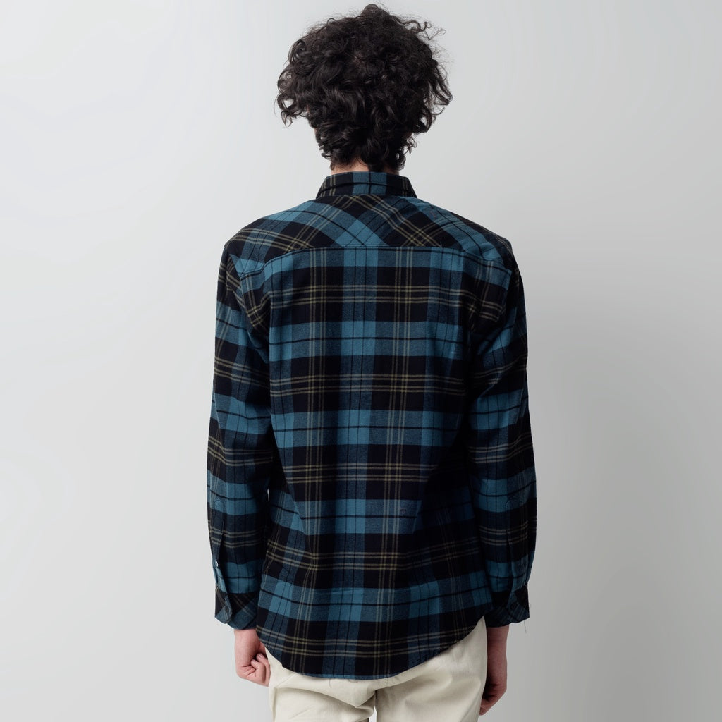 Benhill Kemeja Pria Flanel Panjang  Kotak Abu 28912-11633