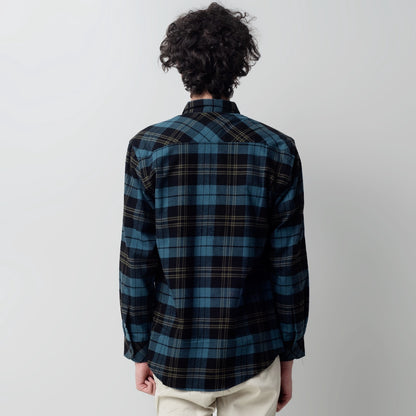 Benhill Kemeja Pria Flanel Panjang  Kotak Abu 28912-11633