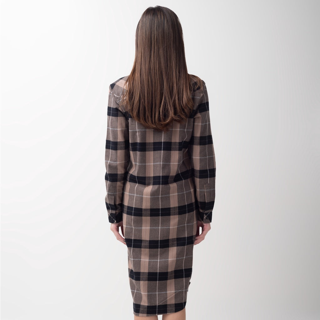 Benhill Kemeja Tunik Flannel Wanita Kotak Cream 0722-11535