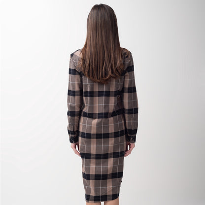 Benhill Kemeja Tunik Flannel Wanita Kotak Cream 0722-11535