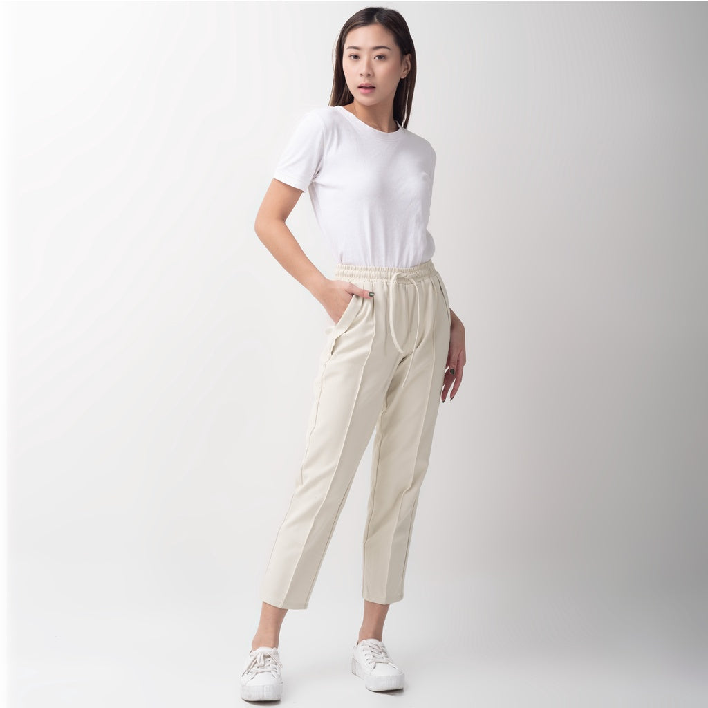 Benhill "Dalmi" Celana Casual Wanita Pinggang Karet Beige 733-39196