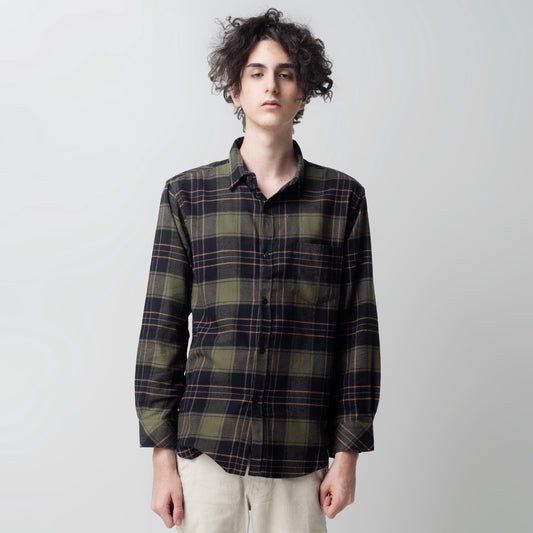 Benhill Kemeja Pria Flannel Lengan Panjang Kotak Hijau 28182-83-11S33
