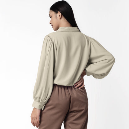 Benhill Kemeja Wanita " Seori" Tops Lengan Panjang Olive 867-39779