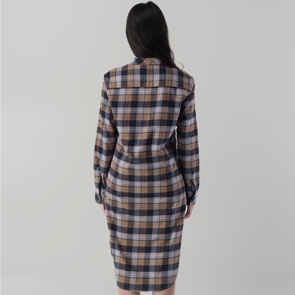 Benhill Kemeja Tunik Flannel Wanita Kotak Abu 0731-11335