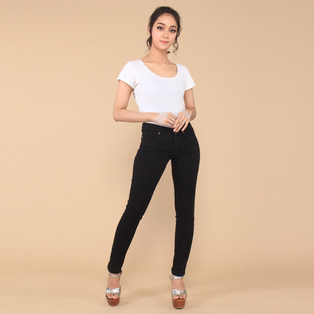 Benhill Celana Panjang Wanita Skinny Big Size Hitam 02202-30934