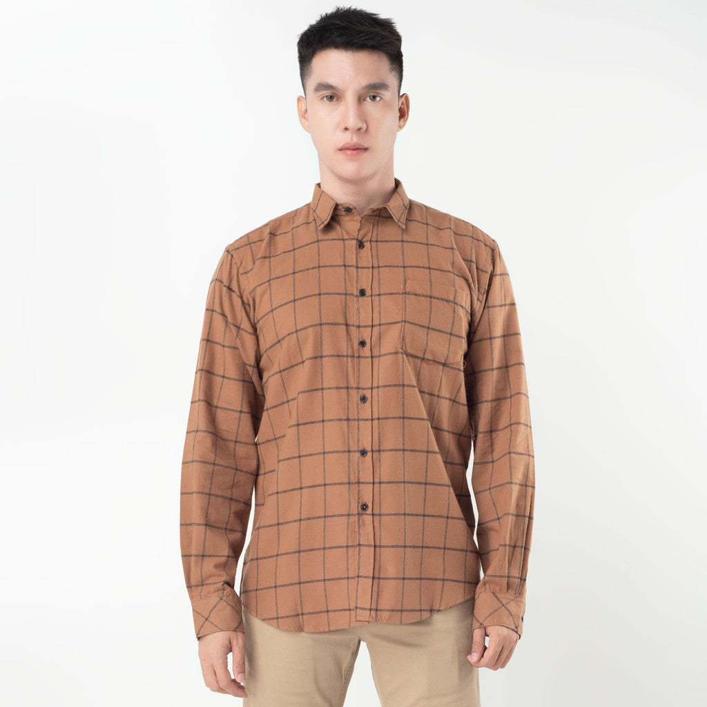Benhill Kemeja Pria Flannel Kotak Coklat 27068-11533
