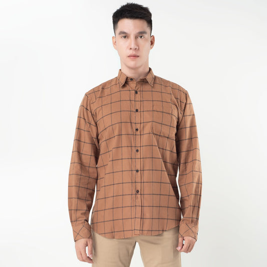 Benhill Kemeja Pria Flannel Kotak Coklat 27068-11533