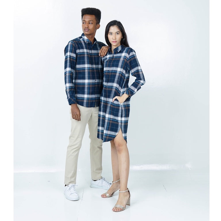 Benhill Kemeja Couple Flannel Kotak Biru 0712-11335-27074-11333