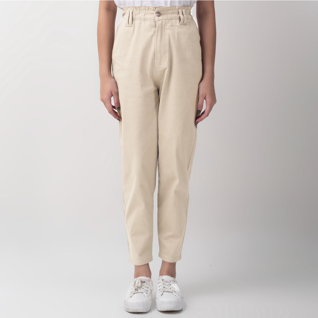 Benhill "Minji" Celana Panjang High Waist Wanita Beige  988-22955