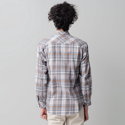 Benhill Kemeja Pria Flanel Panjang Kotak Abu art. 28186-11633