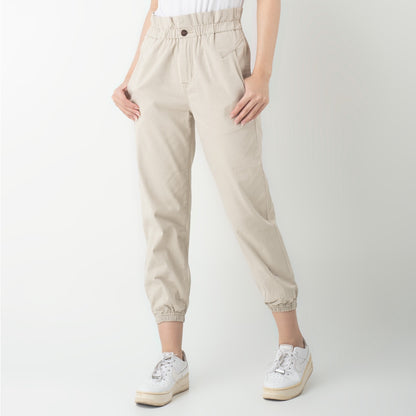 Benhill Celana  "Rae"  Stretch Wanita High Waist Jogger Pants Beige 283-32991