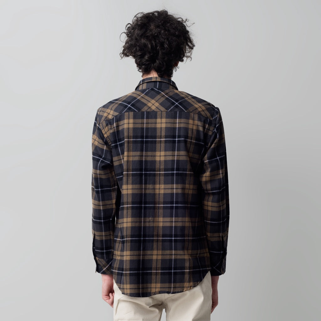 Benhill Kemeja Pria Flanel Panjang Kotak Abu 25272-11633