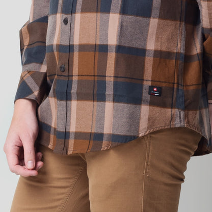 Benhill Kemeja Pria Flannel Lengan Panjang Kotak Coklat 29413-11533