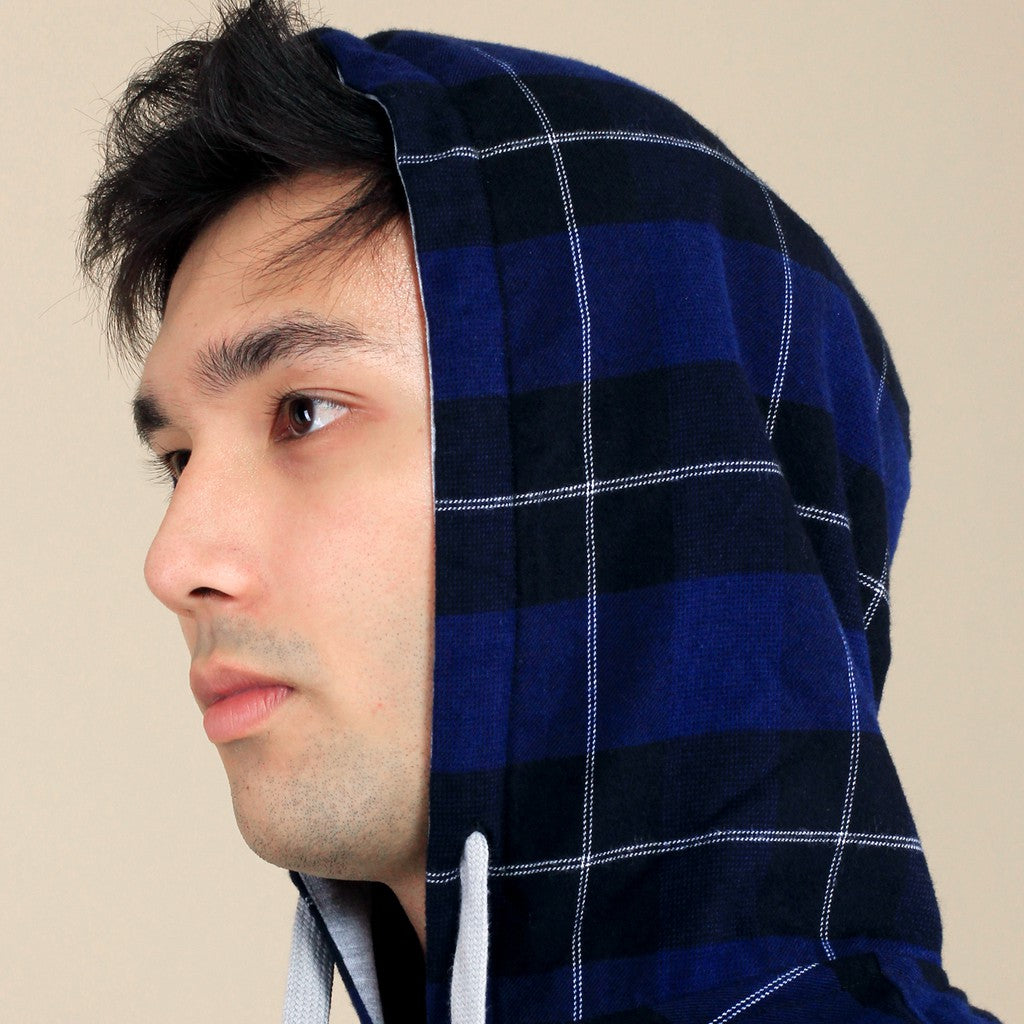 Benhill Hoodie Flannel Kotak Biru 27373-74-11338