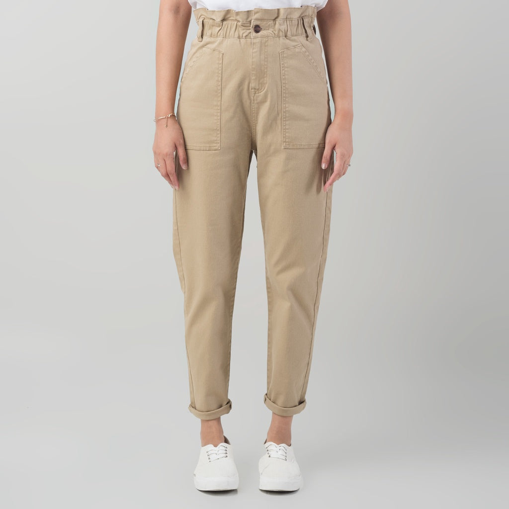 Benhill "Yeji" Celana Wanita High Waist Cream 881-32E0F