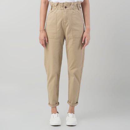 Benhill "Yeji" Celana Wanita High Waist Cream 881-32E0F