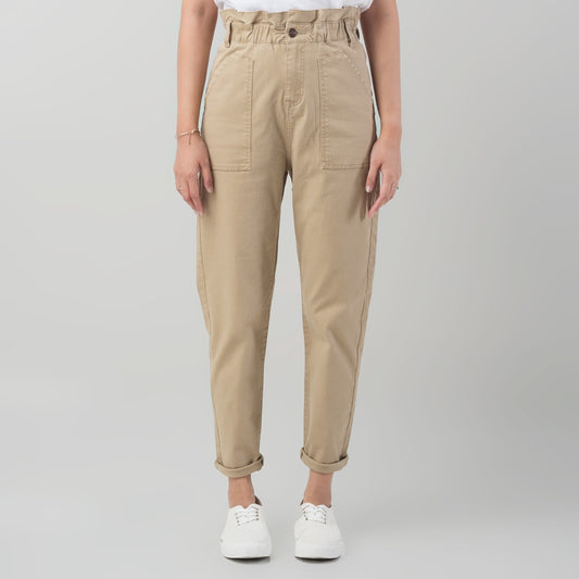 Benhill "Yeji" Celana Wanita High Waist Cream 881-32E0F