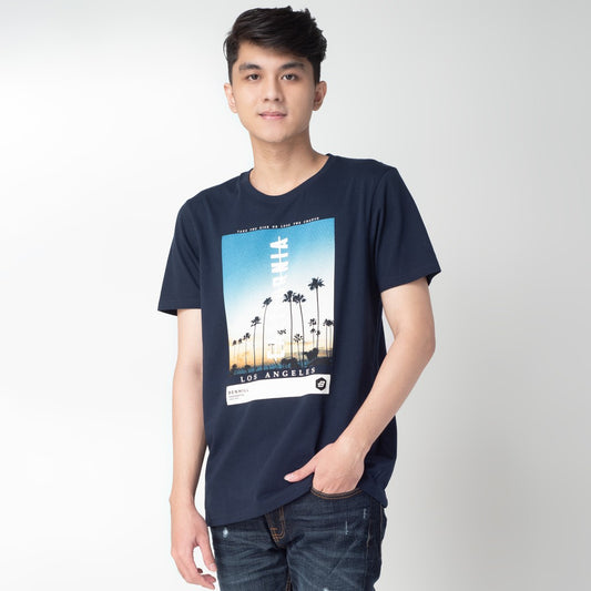 Benhill Kaos Grafis Katun 30s Combed Lengan Pendek Hitam 321-35368