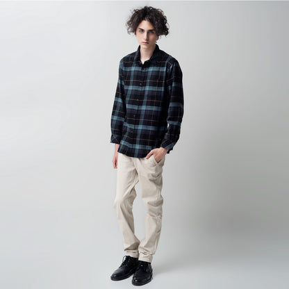 Benhill Kemeja Pria  Flanel Panjang  Kotak Abu 28909-11633